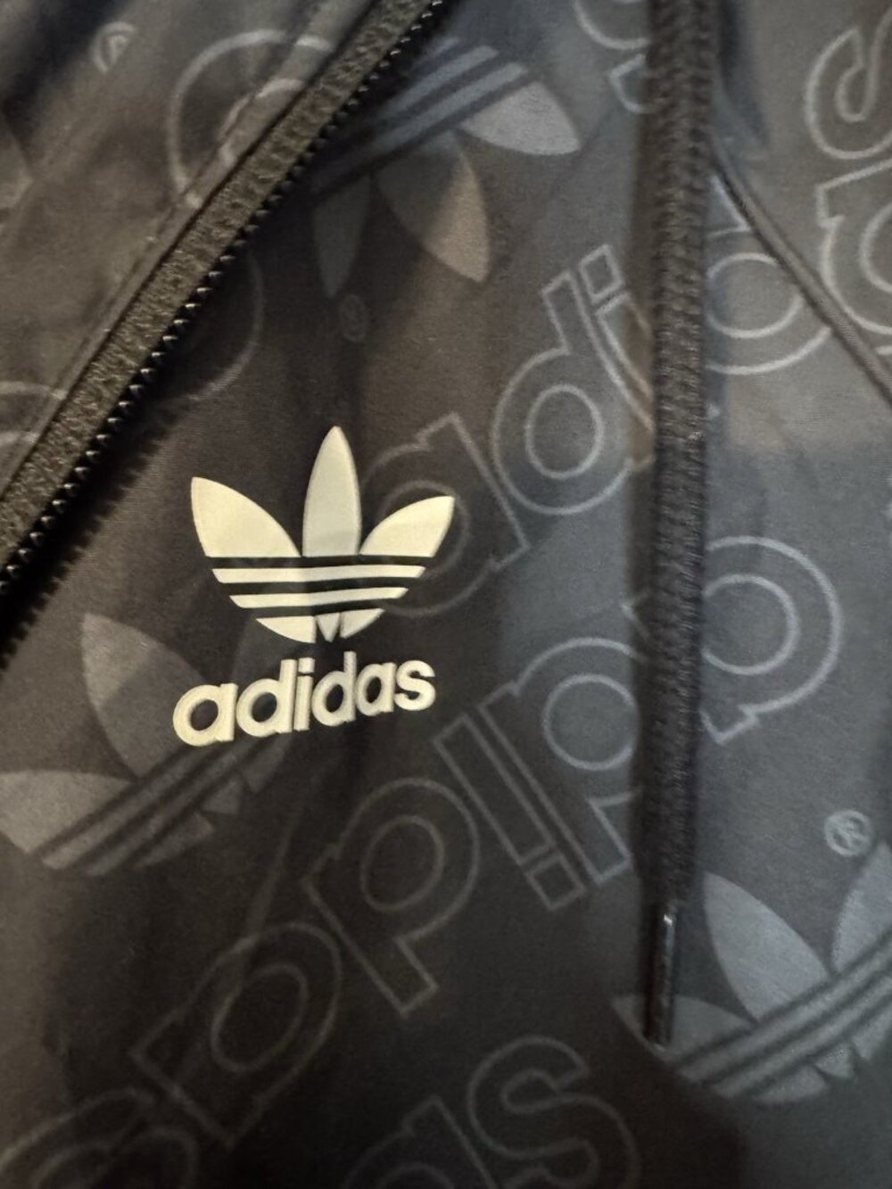 Adidas Wind RDY Anorak Windbreaker Classic Stripe Mens M Black Packable NWT $90 - Picture 6 of 9